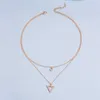 Anhänger Halsketten YWZIXLN Trend Eleganter Schmuck Kristall Dreieck Halskette Goldene Farbe Unquie Frauen Mode Großhandel N0310 R230612