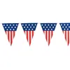 14cmx21cmアメリカンフラッグトライアングルフラグストリングアメリカUSAバンティングバナースモールUS米国旗