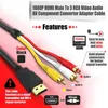 5ft 1.5m HDMI إلى 3 RCA Gold Connectors Audio Audio Full HD 1080P Cable AV Cord Adapter Scart for HDTV Smart Top Set-Box Projector Projector