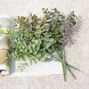 Fleurs séchées, plantes artificielles poussiéreuses en plastique, feuilles vertes, branche d'eucalyptus pour jardin, maison, décoration de mariage, noël