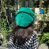 Berets Autumn and Winter Women's Green Fashion Replica Octagonalny Beret Hat