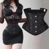 Bustiers Corsetsセクシーなコルセット女性スチームパンク花柄のスリミングシースシンチャープラスサイズゴシックスチールボンボンウエストトレーナートップビスチャー