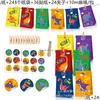 Party Decoration Flcolor Cartoon Cute Dinosaurs Water Color Printing Candy Peace Fruit Gift Kraft Paper Bags Drop Delivery Ot1Te