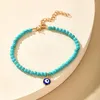 Anklets Huatang Blue Turquoise Devil's Eye Feade Feed Ornament Bohemian Rice Bead Chain6969