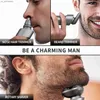 Pritech Electric Shaver防水メンズヘアクリッパーUSB Rechargeable Razor 4D Beard Trimmer高品質バーバーシェービングマシンL230523