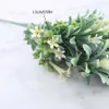 ドライフラワーミニ人工花プラスチックユリの水植物偽の葉の束の水織の緑の庭の装飾家の家