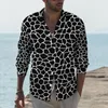 Мужские повседневные рубашки жираф с животными рубашка мужчина коричневые пятна весенние эстетические графические блуз