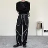 Pantalons pour hommes 2023Outside Celebrity Inside And Net Splice Men Wearable Structure Streetwear Fashion Show Casual Male Wide Leg Pantalon