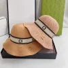 ファッションウェーブストローハットデザイナーバケツ帽子のためのメンズビーチキャップラグジュアリーブランドサンハットサマートラベルグラスブレードキャップ