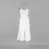Casual Dresses 2023 Spring/Summer Women's Clothing Europe And America Sexy White Cotton Suspended Dress V-neck Bottom