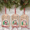 Christmas Wooden Hollow Bow Pendant Room Decor Tree Scene Decorations Supplies Wholesale