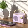 Alto-falante Bluetooth retrô, alto-falantes Bluetooth pequenos e fofos, sem fio portátil para decoração de escritório doméstico vintage ao ar livre, perfeito para caminhadas na mesa da festa