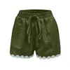 Shorts Women's pajamas elastic waist pocket lace plus size shorts women's clothing free shipping P230606