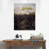 Impressionniste Paysage Toile Art Forêt Rendezvous Henri Rousseau Peinture À L'huile À La Main Oeuvre Chambre Moderne