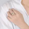 Anéis de banda Moda personalidade design de cabeça de leopardo ouro zircão aliança de casamento homens e mulheres anel aberto joias da moda atacado J230612