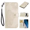 Leather Wallet Cases For Iphone 15 Plus Pro Max Samsung A34 A54 5G A24 4G Google Pixel 8 7 7A Fashion Owl Flower Print Lace Card Holder Flip Cover Night Bird Pouch Strap