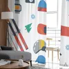 Cortina Snowboard sombrero deporte tul cortinas para sala de estar dormitorio balcón transparente salón moda impreso hogar cortinas