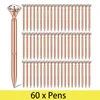 60 stks Diamond Gold Pennen Fancy For Women Pen Met Op Top Office Decor Metalen Balpen