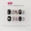 Unhas postiças feitas à mão de luxo prensadas em caixão decoração de manicure completa com design de unhas de acrílico para meninas 230609