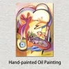 Peinture à l'huile abstraite faite à la main sur toile La Isla Bonita chef-d'œuvre d'art mural vibrant pour le bureau