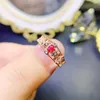 Cluster Rings Natural Ruby Ring 925 Silver Certified 3x4mm Red Gemstone Beautiful Gift For Girls