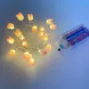 Cordas 5M 2M LED Tulipa Fio de Cobre Corda de Luz Feriado Casamento Guirlanda de Fadas Para Decoração de Festa de Aniversário de Natal Energia da Bateria