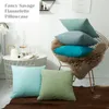 Kudde fancy Savage Flannelette Pillow Case Plain Pure Color Dyed Throw Pillows Cover Modern Nordic Sofa Car Seat Bed S Case