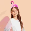 Bandanas 9 Pcs Flamingo Headband Decor Children's Place Girls Clothes Performance Props Festival Accessories Satin Miss Summer Outfits