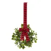 Dekorative Blumen Weihnachtsdekoration Kranz für Haustür Wandbehang Ornament Weihnachtsparty drinnen draußen Home Kränze #t2p