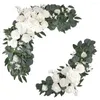 Decorazione per feste Fiore artificiale Swag Arch Decor Cerimonia di benvenuto Firma fiori per ricevimento di nozze Sfondo Tavolo innamorato