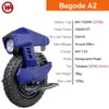스쿠터 최신 Begode A2 전기 외안 자전거 84V 750WH 1000W 모터 새로운 알루미늄 합금 배터리 케이스 15 인치 타이어 A2 EUC