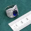 Свадебные ювелирные ювелирные украшения Royal Blue Sapphire 925 Серебряные ювелирные изделия для женских браслетных серьгов Серьги для колье кольцо 230609