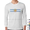 Camisetas Masculinas Argentina Flag T Shirt 100% Algodão Futebol Futebol Esportes Rugby Team Argentina Argentina Bandeira da Argentina