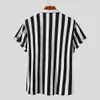 Camisas sociais masculinas Camisa listrada de verão elegante manga curta para todos os jogos gola masculina cardigã camisas casuais ao ar livre chemise homme 230612