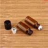 50pcs/Lot Promotion 3ml Amber Glass Essential Oil Bottle Women Cosmetic Container 3cc Roll On Packaging 1/10OZ Refillable Pothood qty Diplf