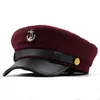 Bérets décontracté été militaire femmes coton béret plat capitaine chauffeur de camion rétro rouge noir papa os hommes casquette en cuir G230612