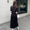 Ubranie etniczne Balck chiński styl sukienka styl vintage mandarynki qipao topskirt kobiety eleganckie cheongsam seksowne podzielone vestidos