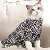 Abbigliamento per cani Tuta da recupero per gatti Stampa leopardata Abbigliamento per la cura degli animali Gattino Svezzamento Elastico alto dopo l'abbigliamento