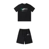 Erkekler Trapstar T-Shirts Trailtsuits T Shirt Tasarımcı Nakış Mektubu Lüks Siyah Beyaz Gri Gökkuşağı Renkli Yaz Sporları Moda Pamuk Kablosu Üst Kısa Kollu