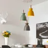 Lampes suspendues Lumières LED pour salle à manger Lampe de restaurant moderne avec abat-jour Simple E27 Bar Light 3 Hanging
