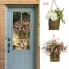 Decorative Flowers Artificial Flower Wedding Porch Garden Home Decor Hanging Basket Wall Front Door Spring Wreath Living Room Office