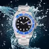 Mens Sier Black Designer Watch Automatyczny ruch mechaniczny 904L Pasek ze stali nierdzewnej Lumowinous Luksusowe zegarek Montre de Luxe 288053