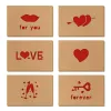 Kraft Paper Love Greating Card Valentine's Day Hollow Greet Thanksgiving Birthday Wedding Blessing Cards 6st/Set JN12