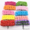 Dried Flowers Hot Multicolor 72pcs 2cm Mini Foam Rose Artificial Flower Family Wedding Car Decoration Fake Needle Bouquet