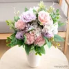 Getrocknete Blumen Frühling künstliche Rose Hortensie Hibiskus Blumenstrauß Hochzeit Tischdekoration Braut hält gefälschte Blume Home Party Supplies