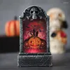 Dekoracja imprezy 1PC Halloween LED Tombstone Light Horror Happy Home Decor Retro Symulacja Dekoracje lampy nagrobkowej