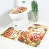 Tapis Zeegle tapis de décoration de noël pour salle de bain 3 pièces tapis de salle de bain tapis de douche antidérapant tapis de bain couvercle de toilette tapis de bain absorbant