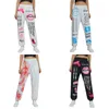 Bayan Pantolon Capris Fashion Hip Hop Kişiselleştirilmiş Sweetpants Elastik Bel Yaratıcı Mektup Desen Fantezi Y2K Kadınlar Gevşek Uzun Pantolon 230609