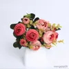 Torkade blommor bunt te rosor bukett vaser för heminredning jul bröllop brudtillbehör clearance konstgjorda