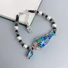 Strand Karloch Silver Color China-chic Flaming Blue Lucky Fish Bracelet Bracelet Handwosed Handdecurated Simple